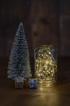 String Lights in bottle. Stock Photos