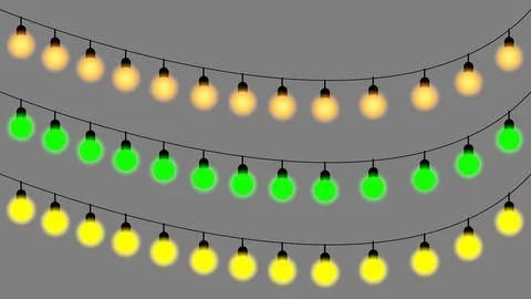 String lights, Christmas decoration lights, Festive lights. 스톡 일러스트