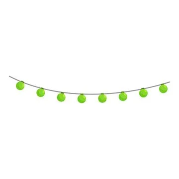 String lights hanging on a cable creating a festive atmosphere Stock Illustration