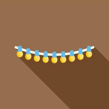 String lights hanging on a cable creating a festive atmosphere Illustrazione stock