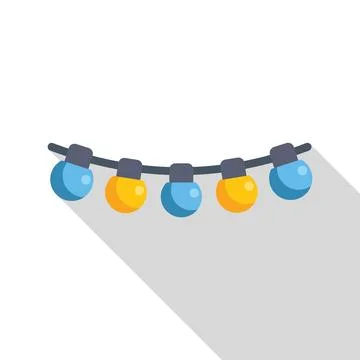 String lights hanging on a cable creating a festive atmosphere Illustrazione stock