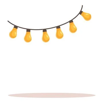 String lights hanging providing warm festive illumination Stock Illustration