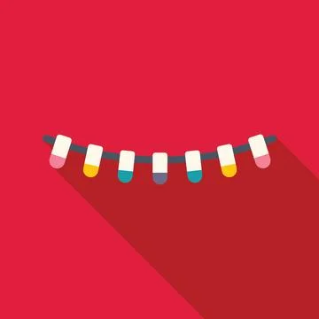 String of lights illuminating with colorful bright bulbs Stock Illustration