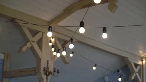 String lights indoors Stock Footage 108905673