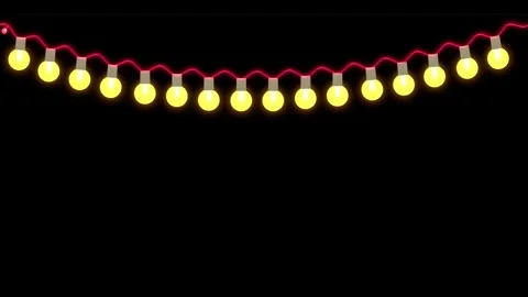 String lights isolated  transparent holiday background 4k  video. Stock Footage 321408008