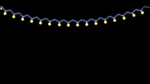 String lights isolated  transparent holiday background 4k  video. Stock Footage 321516703