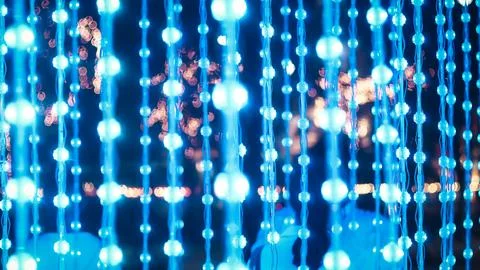 String lights, wood background lightbulbs bokehmerry christmas streetlighti.. Stock Photos