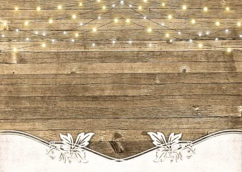 String of lights on wood Stock Illustration