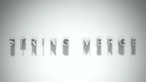 String merge 3D title animation white text on a white background Stock Footage 299370613