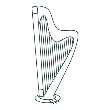 String musical instrument harp vector illustration Stock Illustration