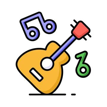 A string musical instrument vector design, premium icon of guitar in modern Stock Illustration
