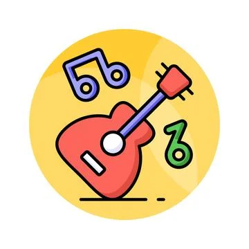 A string musical instrument vector design, premium icon of guitar in modern Illustrazione stock