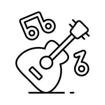 A string musical instrument vector design, premium icon of guitar in modern Stock Illustration