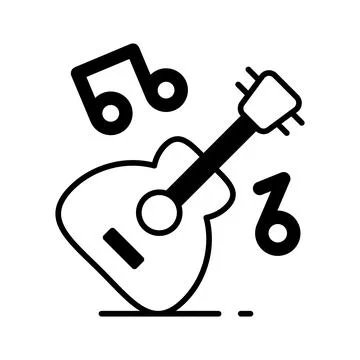 A string musical instrument vector design, premium icon of guitar in modern Stock Illustration