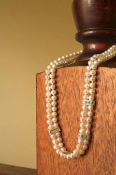 String of pearls necklace Stock Photos