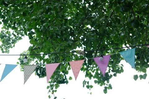 String Pennant Banner Flags Multi Color Parade Festival Carnival  Decor Foto stock