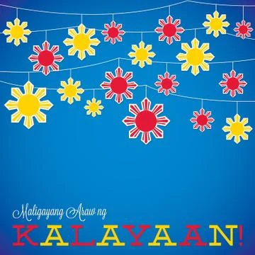 String Philippine Independence Day card in vector format. Stock Illustration