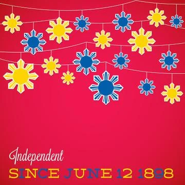 String Philippine Independence Day card in vector format. Stock Illustration