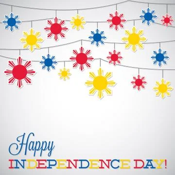 String Philippine Independence Day card in vector format. Stock Illustration
