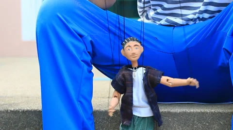 String puppet in action Stock Footage 36993025