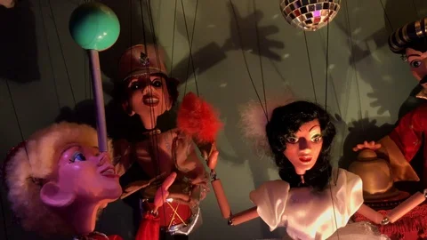 String Puppet Show Scene 1 Video stock 112679007
