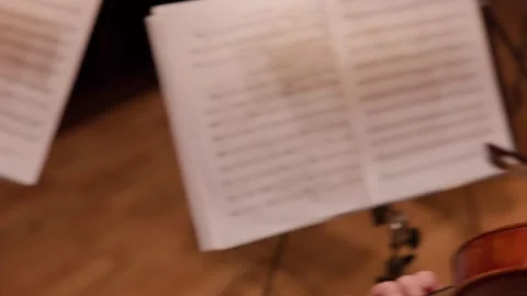 String quartet musicians rehearsing piece Stock Footage 318290773
