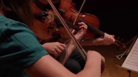 String quartet musicians rehearsing piece Stock Footage 318290864