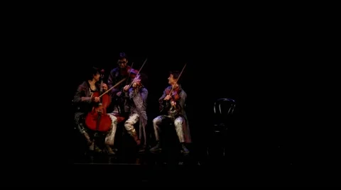 String Quartet performs on stage in Palace on Yauza Stock Footage 42344751