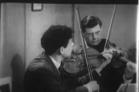 String quartet play music for kids - 1957 Stock Footage 110931398