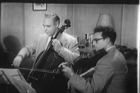 String quartet play music for kids - 1957 Stock Footage 110931425