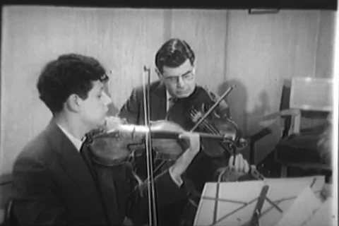 String quartet play music for kids - 1957 Stock Footage 110931481