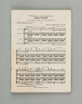 The String Quartet Score op. 56 Karol Szymanowski Szymanowski, Karol (1882... Stock Photos