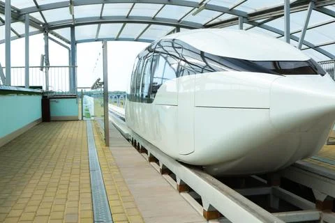String rail highspeed road. Modern technology, transportation of future Stock Photos