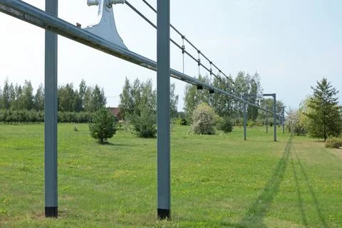 String-rail speed road. Modern technologies, transportation of future Stock Photos