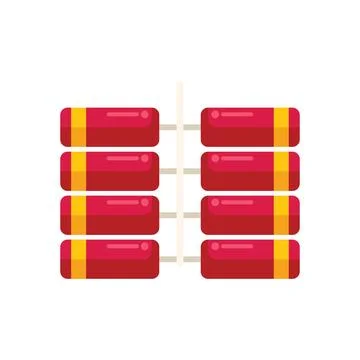 String of red firecrackers hanging celebrating lunar new year Stock Illustration