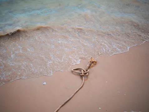 String rope on the beach Stock Photos