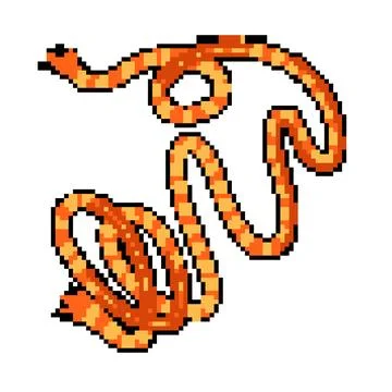 String rope pixel art vector illustration 스톡 일러스트