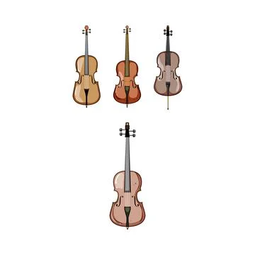 String section music instruments creating classic melody Ilustración de archivo