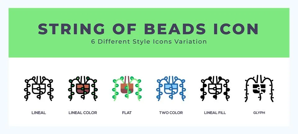 String of set of icons. Vector illustration with different styles. Stock Illustration