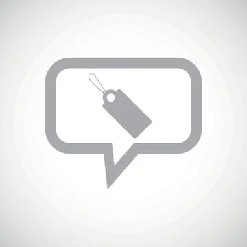 String tag grey message icon Stock Illustration
