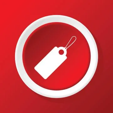 String tag icon on red Stock Illustration