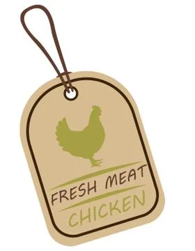 String tag, meat label chicken Stock Illustration
