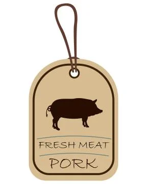 String tag, meat label pork Stock Illustration