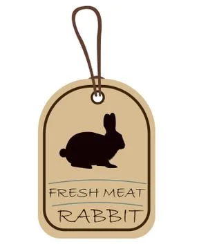 String tag, meat label rabbit Stock Illustration