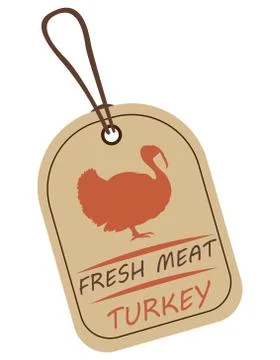 String tag, meat label turkey Stock Illustration