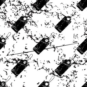 String tag pattern, grunge, monochrome Stock Illustration