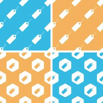 String tag pattern set, colored Stock Illustration