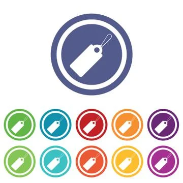 String tag signs colored set Stock Illustration