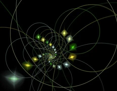 String theory. Physical processes and quantum entanglement Stock Illustration