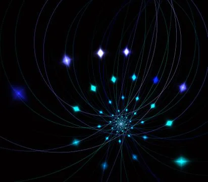 String theory. Physical processes and quantum entanglement Stock Illustration